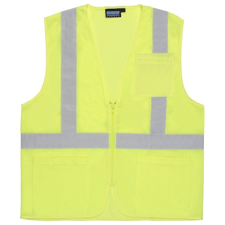 Erb Safety Hi-Vis Safety Vest 2XL Class 2 , Zipper 61650